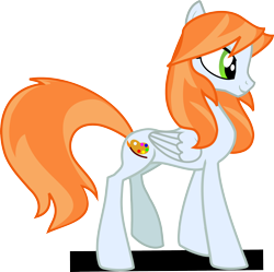 Size: 3118x3109 | Tagged: safe, artist:agdistis, imported from derpibooru, oc, oc only, oc:ginger peach, pegasus, pony, drawthread, female, green eyes, high res, mare, orange hair, pegasus oc, side view, simple background, smiling, solo, transparent background, wings