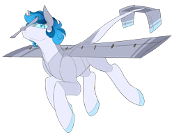 Size: 3369x2655 | Tagged: safe, artist:corwolf, imported from derpibooru, oc, oc only, oc:tail winds, original species, plane pony, eye clipping through hair, flying, high res, plane, propeller, propeller plane, simple background, solo, transparent background, yl-15