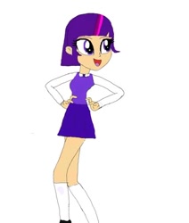Size: 480x565 | Tagged: safe, imported from derpibooru, twilight sparkle, equestria girls, alternate hairstyle, alternate universe, black shoes, digital art, equestria girls-ified, seguro, short hair