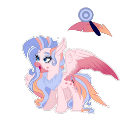 Size: 2500x2500 | Tagged: safe, artist:just-silvushka, imported from derpibooru, oc, oc only, hybrid, pony, base used, chest fluff, eyelashes, female, high res, interspecies offspring, magical lesbian spawn, mare, offspring, parent:pinkie pie, parent:princess skystar, parents:skypie, simple background, smiling, solo, transparent background, wings