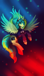 Size: 950x1632 | Tagged: safe, artist:mirtalimeburst, imported from derpibooru, oc, oc only, pegasus, pony, female, flying, mare, pegasus oc, solo