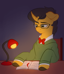 Size: 2849x3331 | Tagged: safe, artist:vetta, imported from derpibooru, oc, oc only, pony, unicorn, glasses, high res, lamp, solo