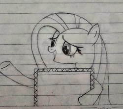 Size: 900x798 | Tagged: safe, artist:joenoba, imported from derpibooru, fluttershy, pony, lined paper, solo