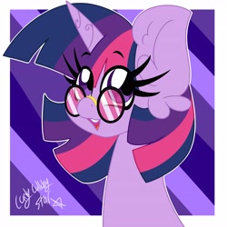 Size: 4096x4096 | Tagged: safe, artist:ladylullabystar, imported from derpibooru, twilight sparkle, pony, absurd resolution, bust, portrait, solo, sunglasses