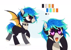 Size: 1754x1240 | Tagged: safe, artist:needed, imported from derpibooru, oc, oc:fran, bat pony, cute, heart eyes, male, reference sheet, stallion, wingding eyes