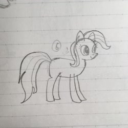 Size: 3024x3024 | Tagged: safe, artist:huodx, trixie, pony, unicorn, lined paper, monochrome, smiling, traditional art