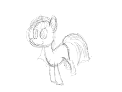 Size: 3200x2400 | Tagged: safe, artist:huodx, earth pony, pony, monochrome, simple background, sketch, smiling