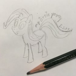 Size: 1048x1048 | Tagged: safe, artist:huodx, trixie, pony, unicorn, monochrome, pencil, simple background, traditional art