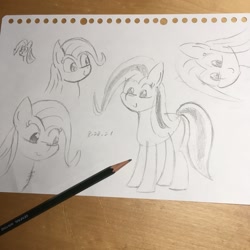 Size: 838x838 | Tagged: safe, artist:huodx, fluttershy, earth pony, pony, drawpile, frown, monochrome, pencil, simple background, traditional art