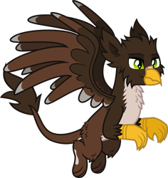 Size: 1837x1946 | Tagged: safe, artist:lightningbolt, derpibooru exclusive, imported from derpibooru, oc, oc only, oc:quill rokbik, griffon, .svg available, beak, eared griffon, fluffy, flying, male, paws, show accurate, simple background, slit pupils, solo, spread wings, svg, talons, transparent background, vector, wings