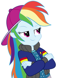 Size: 2094x2863 | Tagged: safe, artist:darkoverlords, imported from derpibooru, rainbow dash, equestria girls, crossed arms, high res, rapper dash, simple background, solo, transparent background, vector