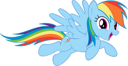 Size: 3408x1759 | Tagged: safe, artist:darkoverlords, imported from derpibooru, rainbow dash, pegasus, pony, pinkie pride, season 4, female, flying, high res, mare, open mouth, simple background, smiling, solo, transparent background, vector