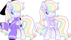 Size: 3820x2148 | Tagged: safe, artist:kurosawakuro, artist:mint-light, imported from derpibooru, oc, pegasus, pony, base used, clothes, colored wings, female, high res, hoodie, mare, parents:glimmerdash, simple background, solo, transparent background, two toned wings, wings