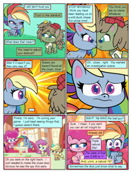 Size: 612x802 | Tagged: safe, artist:newbiespud, artist:swest, artist:winged cat, edit, edited screencap, imported from derpibooru, screencap, applejack, dishwater slog, fluttershy, pinkie pie, rainbow dash, earth pony, pegasus, pony, comic:friendship is dragons, my little pony: pony life, the best of the worst, comic, dialogue, eyelashes, frown, g4.5, hat, screencap comic, smiling