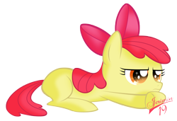 Size: 2638x1803 | Tagged: safe, artist:jerimin19, imported from derpibooru, apple bloom, earth pony, pony, bored, female, filly, simple background, solo, transparent background