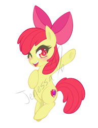 Size: 464x600 | Tagged: safe, artist:o0reika0o, imported from derpibooru, apple bloom, earth pony, pony, adorabloom, blushing, cute, female, filly, one eye closed, simple background, solo, transparent background, wink