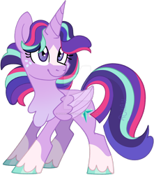 Size: 1280x1450 | Tagged: safe, artist:rohans-ponies, imported from derpibooru, starlight glimmer, twilight sparkle, alicorn, pony, fusion, simple background, solo, transparent background