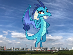 Size: 1600x1200 | Tagged: safe, artist:davidsfire, artist:thegiantponyfan, imported from derpibooru, princess ember, dragon, dragoness, female, giant dragon, giantess, highrise ponies, irl, japan, macro, mega giant, photo, tokyo