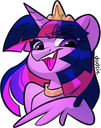 Size: 1179x1487 | Tagged: safe, artist:dodsie, imported from derpibooru, twilight sparkle, alicorn, pony, bust, collaboration, collaboration:too many twilight, female, looking at you, mare, open mouth, portrait, simple background, solo, transparent background, twilight sparkle (alicorn)