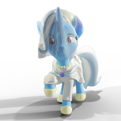 Size: 3840x3840 | Tagged: safe, artist:xppp1n, imported from derpibooru, trixie, pony, unicorn, 3d, clothes, dress, eyelashes, female, high res, horn, looking at you, mare, marriage, simple background, smiling, smiling at you, solo, tail, transparent background, wedding, wedding dress, wedding veil