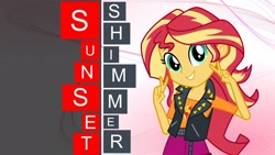 Size: 1920x1080 | Tagged: safe, artist:asrafpie, imported from derpibooru, sunset shimmer, equestria girls, cute, peace sign, shimmerbetes, wallpaper