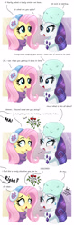 Size: 1980x6050 | Tagged: safe, artist:joakaha, imported from derpibooru, fluttershy, rarity, pegasus, pony, unicorn, 2021, blushing, comic, duo, duo female, female, flarity, hat, high res, implied discord, lesbian, mare, mistletoe, open mouth, russian hat, shipper on deck, shipping, shrunken pupils, signature, sweat, sweatdrop, ushanka