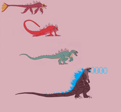 Size: 1280x1185 | Tagged: safe, artist:lazejovanov, imported from derpibooru, kaiju, g4 style, godzilla, godzilla (series), godzilla amphibia, godzilla aquatilis, godzilla terrestris, godzilla ultima, godzilla: singular point, not pony related