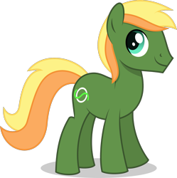 Size: 1753x1759 | Tagged: safe, artist:thatusualguy06, imported from derpibooru, oc, oc only, oc:thatusualguy, earth pony, pony, derpibooru community collaboration, .svg available, 2022 community collab, earth pony oc, full body, looking up, male, shadow, show accurate, simple background, smiling, solo, stallion, standing, svg, tail, transparent background, two toned mane, two toned tail, vector