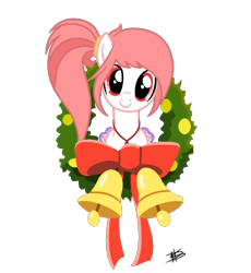 Size: 2764x3000 | Tagged: safe, artist:princessmoonsilver, imported from derpibooru, oc, oc:fire lynk, pegasus, pony, christmas wreath, female, high res, mare, simple background, solo, transparent background, wreath