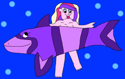 Size: 910x579 | Tagged: safe, artist:jacobyel, imported from derpibooru, princess cadance, equestria girls, creature, cropped, dean cadance, female, holding breath, plesiosaurs, puffy cheeks, solo, swimming, underwater