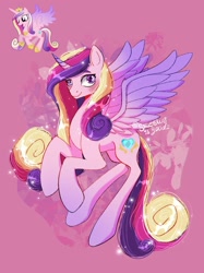 Size: 1024x1366 | Tagged: safe, artist:sjmarts, imported from derpibooru, princess cadance, alicorn, pony, abstract background, female, mare, solo