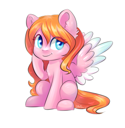 Size: 837x855 | Tagged: safe, artist:avonir, imported from derpibooru, oc, oc only, pegasus, pony, colored wings, female, mare, simple background, smiling, solo, transparent background, two toned wings, wings