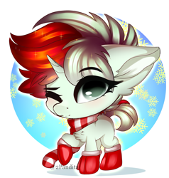 Size: 3069x3228 | Tagged: safe, artist:2pandita, imported from derpibooru, oc, pony, unicorn, chibi, clothes, female, high res, mare, scarf, socks, solo