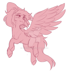 Size: 600x635 | Tagged: safe, artist:lynesssan, imported from derpibooru, oc, pegasus, pony, deviantart watermark, female, mare, monochrome, obtrusive watermark, simple background, solo, transparent background, watermark