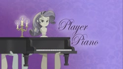 Size: 1100x618 | Tagged: safe, imported from derpibooru, screencap, fido, rarity, rover, spot, equestria girls, player piano, rainbow rocks, musical instrument, piano, title card