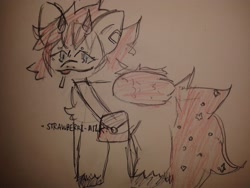 Size: 2560x1920 | Tagged: safe, artist:strawberri-milk, imported from derpibooru, oc, oc only, solo, tongue out, traditional art