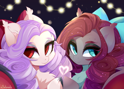 Size: 5000x3600 | Tagged: safe, artist:xsatanielx, imported from derpibooru, oc, oc only, oc:enya lunar eclipse, oc:luna valentine, bat pony, pony, bat pony oc