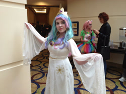 Size: 2828x2121 | Tagged: safe, artist:cinemabrony, artist:lochlan o'neil, imported from derpibooru, princess celestia, human, babscon, babscon 2015, clothes, cosplay, costume, high res, irl, irl human, photo