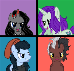 Size: 1404x1348 | Tagged: safe, artist:gihhbloonde, imported from derpibooru, oc, oc only, pony, unicorn, base used, beanie, bust, eyelashes, female, hat, horn, male, mare, smiling, stallion, unicorn oc