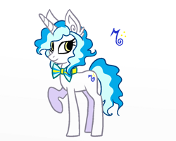 Size: 1000x800 | Tagged: safe, imported from derpibooru, oc, oc only, pony, unicorn, ear fluff, female, full body, horn, mare, raised hoof, simple background, smiling, solo, standing, tail, two toned mane, two toned tail, unicorn oc, white background, yellow eyes