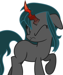 Size: 4330x5141 | Tagged: safe, artist:shootingstarsentry, imported from derpibooru, oc, oc:nightshade (digimonlover101), changepony, hybrid, absurd resolution, eyes closed, female, floppy ears, interspecies offspring, offspring, parent:king sombra, parent:queen chrysalis, parents:chrysombra, simple background, solo, transparent background, vector