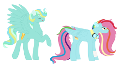 Size: 6838x3789 | Tagged: safe, artist:queenderpyturtle, imported from derpibooru, oc, oc only, oc:skye breeze, oc:sting ray, pegasus, pony, female, goggles, male, mare, simple background, stallion, transparent background