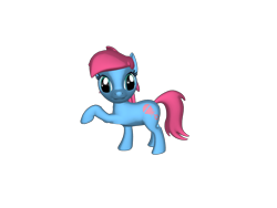 Size: 1200x900 | Tagged: safe, artist:rolleotheponyfan56, imported from derpibooru, baby cuddles, earth pony, pony, 3d, 3d pony creator, baby, baby pony, cuddlebetes, cute, female, filly, g1, g1 to g4, g4, generation leap, ponylumen, raised hoof, raised leg, simple background, smiling, solo, transparent background