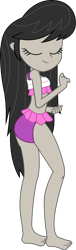 Size: 1280x4223 | Tagged: safe, artist:marcorulezzz, imported from derpibooru, octavia melody, equestria girls, equestria girls series, i'm on a yacht, spring breakdown, spoiler:eqg series (season 2), ass, barefoot, butt, clothes, eyes closed, feet, huge butt, large butt, octavia's beach shorts swimsuit, simple background, swimsuit, transparent background, treblebutt, vector
