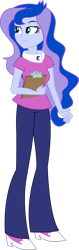 Size: 1280x4066 | Tagged: safe, artist:marcorulezzz, imported from derpibooru, princess luna, equestria girls, clipboard, clothes, pants, simple background, solo, transparent background, vector, vice principal luna