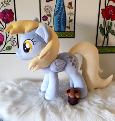 Size: 1280x1338 | Tagged: safe, artist:purplenebulastudios, imported from derpibooru, derpy hooves, pegasus, pony, female, food, irl, mare, muffin, photo, plushie, solo