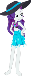 Size: 1280x3064 | Tagged: safe, artist:marcorulezzz, imported from derpibooru, rarity, equestria girls, barefoot, belly button, clothes, feet, hat, sarong, simple background, solo, sun hat, swimsuit, transparent background, vector