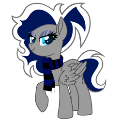 Size: 2000x2000 | Tagged: safe, artist:charlie reds, artist:starshade, derpibooru exclusive, imported from derpibooru, oc, oc only, oc:sofia reds, pegasus, pony, derpibooru community collaboration, 2021, 2022 community collab, blue eyes, clothes, cute, female, high res, mare, pegasus oc, scarf, simple background, solo, standing, starry eyes, striped scarf, transparent background, wingding eyes