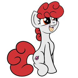 Size: 2000x2000 | Tagged: safe, artist:dafiltafish, imported from derpibooru, oc, oc only, oc:clair, earth pony, pony, earth pony oc, high res, simple background, sitting, solo, tooth, transparent background