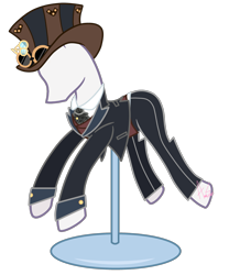 Size: 1597x1921 | Tagged: safe, artist:khimi-chan, imported from derpibooru, base used, clothes, goggles, hat, mannequin, no pony, simple background, solo, suit, top hat, transparent background